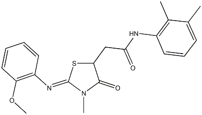 N-(2,3-dimethylphenyl)-2-{2-[(2-methoxyphenyl)imino]-3-methyl-4-oxo-1,3-thiazolidin-5-yl}acetamide 结构式