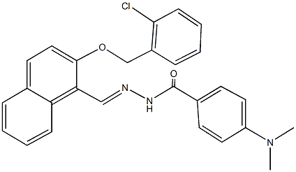 N'-({2-[(2-chlorobenzyl)oxy]-1-naphthyl}methylene)-4-(dimethylamino)benzohydrazide 结构式