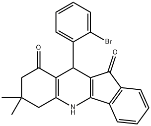 10-(2-bromophenyl)-7,7-dimethyl-6,7,8,10-tetrahydro-5H-indeno[1,2-b]quinoline-9,11-dione 结构式