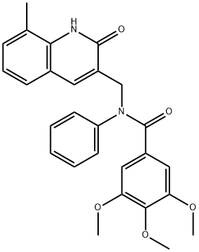 N-[(2-hydroxy-8-methylquinolin-3-yl)methyl]-3,4,5-trimethoxy-N-phenylbenzamide 结构式