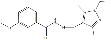 N'-[(1-ethyl-3,5-dimethyl-1H-pyrazol-4-yl)methylene]-3-methoxybenzohydrazide 结构式