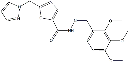 5-(1H-pyrazol-1-ylmethyl)-N'-(2,3,4-trimethoxybenzylidene)-2-furohydrazide 结构式