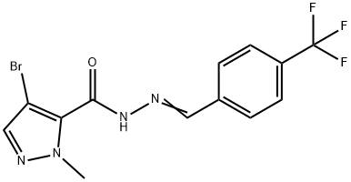 4-bromo-1-methyl-N'-[4-(trifluoromethyl)benzylidene]-1H-pyrazole-5-carbohydrazide 结构式