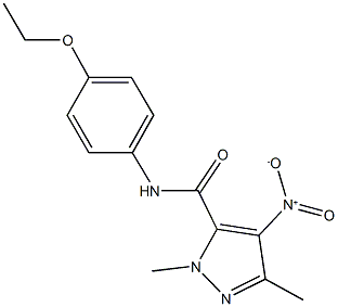 N-(4-ethoxyphenyl)-4-nitro-1,3-dimethyl-1H-pyrazole-5-carboxamide 结构式