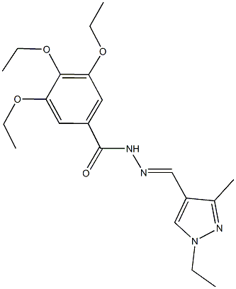 3,4,5-triethoxy-N'-[(1-ethyl-3-methyl-1H-pyrazol-4-yl)methylene]benzohydrazide 结构式