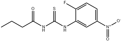 N-butyryl-N'-{2-fluoro-5-nitrophenyl}thiourea 结构式