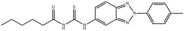 N-hexanoyl-N'-[2-(4-methylphenyl)-2H-1,2,3-benzotriazol-5-yl]thiourea 结构式