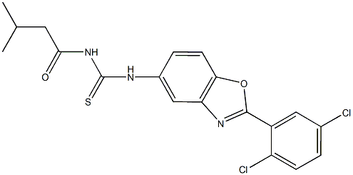 N-[2-(2,5-dichlorophenyl)-1,3-benzoxazol-5-yl]-N'-(3-methylbutanoyl)thiourea 结构式