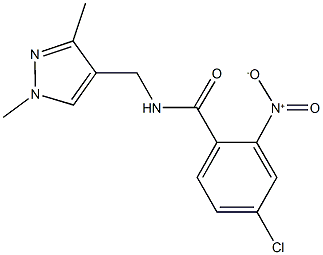 4-chloro-N-[(1,3-dimethyl-1H-pyrazol-4-yl)methyl]-2-nitrobenzamide 结构式