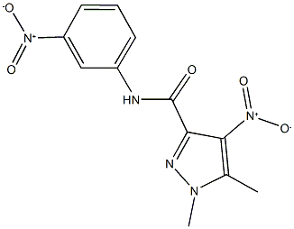 4-nitro-N-{3-nitrophenyl}-1,5-dimethyl-1H-pyrazole-3-carboxamide 结构式