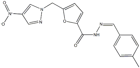 5-({4-nitro-1H-pyrazol-1-yl}methyl)-N'-(4-methylbenzylidene)-2-furohydrazide 结构式