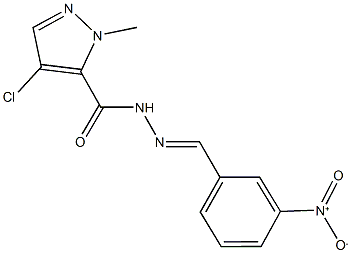 4-chloro-N'-{3-nitrobenzylidene}-1-methyl-1H-pyrazole-5-carbohydrazide 结构式