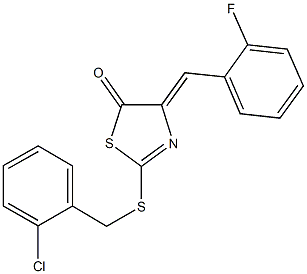 2-[(2-chlorobenzyl)sulfanyl]-4-(2-fluorobenzylidene)-1,3-thiazol-5(4H)-one 结构式