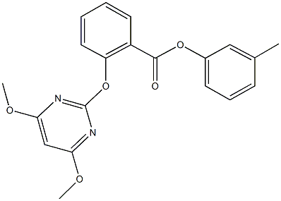 3-methylphenyl 2-[(4,6-dimethoxypyrimidin-2-yl)oxy]benzoate 结构式
