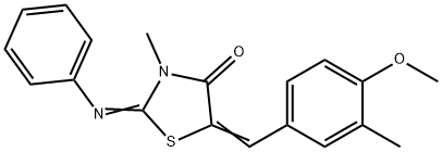 5-(4-methoxy-3-methylbenzylidene)-3-methyl-2-(phenylimino)-1,3-thiazolidin-4-one 结构式