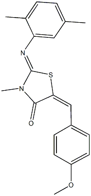 2-[(2,5-dimethylphenyl)imino]-5-(4-methoxybenzylidene)-3-methyl-1,3-thiazolidin-4-one 结构式