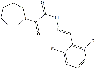 2-(1-azepanyl)-N'-(2-chloro-6-fluorobenzylidene)-2-oxoacetohydrazide 结构式