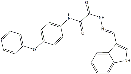 2-[2-(1H-indol-3-ylmethylene)hydrazino]-2-oxo-N-(4-phenoxyphenyl)acetamide 结构式