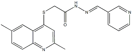 2-[(2,6-dimethyl-4-quinolinyl)sulfanyl]-N'-(3-pyridinylmethylene)acetohydrazide 结构式