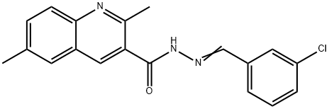 N'-(3-chlorobenzylidene)-2,6-dimethyl-3-quinolinecarbohydrazide 结构式