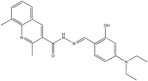 N'-[4-(diethylamino)-2-hydroxybenzylidene]-2,8-dimethyl-3-quinolinecarbohydrazide 结构式