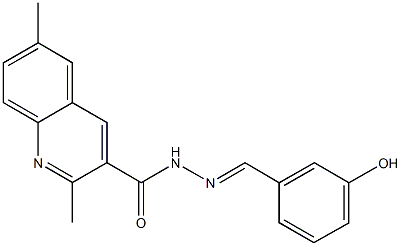 N'-(3-hydroxybenzylidene)-2,6-dimethyl-3-quinolinecarbohydrazide 结构式