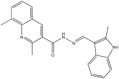 2,8-dimethyl-N'-[(2-methyl-1H-indol-3-yl)methylene]-3-quinolinecarbohydrazide 结构式