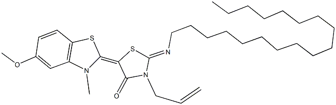 3-allyl-5-(5-methoxy-3-methyl-1,3-benzothiazol-2(3H)-ylidene)-2-(octadecylimino)-1,3-thiazolidin-4-one 结构式