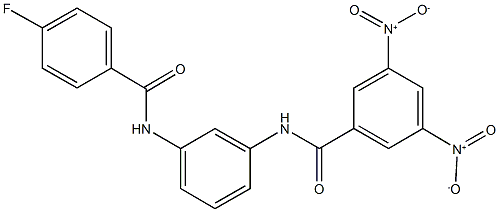 N-{3-[(4-fluorobenzoyl)amino]phenyl}-3,5-bisnitrobenzamide 结构式