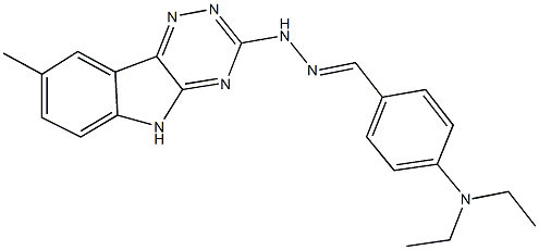 4-(diethylamino)benzaldehyde (8-methyl-5H-[1,2,4]triazino[5,6-b]indol-3-yl)hydrazone 结构式