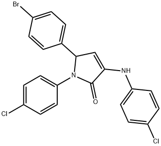 5-(4-bromophenyl)-1-(4-chlorophenyl)-3-[(4-chlorophenyl)amino]-1,5-dihydro-2H-pyrrol-2-one 结构式