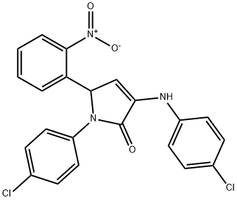 1-(4-chlorophenyl)-3-[(4-chlorophenyl)amino]-5-{2-nitrophenyl}-1,5-dihydro-2H-pyrrol-2-one 结构式