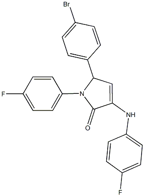 5-(4-bromophenyl)-1-(4-fluorophenyl)-3-[(4-fluorophenyl)amino]-1,5-dihydro-2H-pyrrol-2-one 结构式