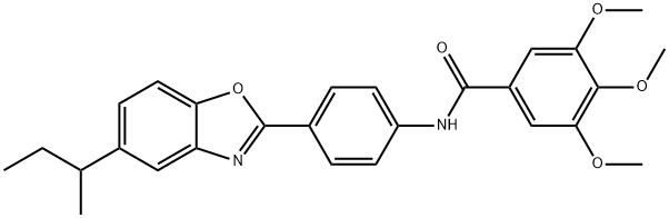 N-[4-(5-sec-butyl-1,3-benzoxazol-2-yl)phenyl]-3,4,5-trimethoxybenzamide 结构式