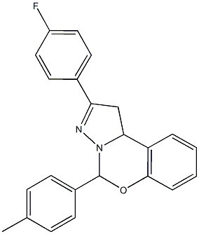 2-(4-fluorophenyl)-5-(4-methylphenyl)-1,10b-dihydropyrazolo[1,5-c][1,3]benzoxazine 结构式