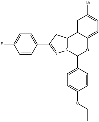 4-[9-bromo-2-(4-fluorophenyl)-1,10b-dihydropyrazolo[1,5-c][1,3]benzoxazin-5-yl]phenyl ethyl ether 结构式