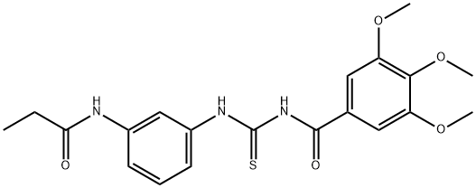 N-[3-({[(3,4,5-trimethoxybenzoyl)amino]carbothioyl}amino)phenyl]propanamide 结构式