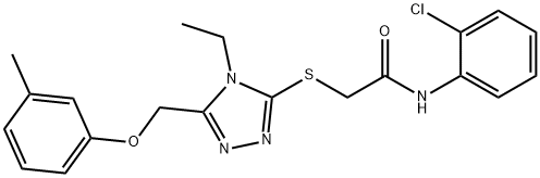 N-(2-chlorophenyl)-2-({4-ethyl-5-[(3-methylphenoxy)methyl]-4H-1,2,4-triazol-3-yl}thio)acetamide 结构式