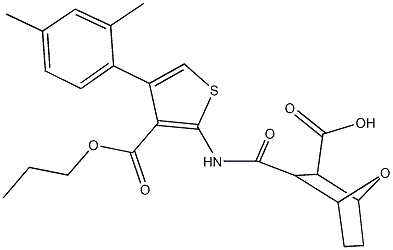 3-({[4-(2,4-dimethylphenyl)-3-(propoxycarbonyl)-2-thienyl]amino}carbonyl)-7-oxabicyclo[2.2.1]heptane-2-carboxylic acid 结构式