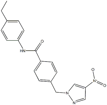 N-(4-ethylphenyl)-4-({4-nitro-1H-pyrazol-1-yl}methyl)benzamide 结构式