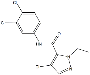 4-chloro-N-(3,4-dichlorophenyl)-1-ethyl-1H-pyrazole-5-carboxamide 结构式