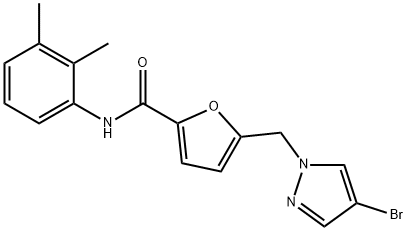 5-[(4-bromo-1H-pyrazol-1-yl)methyl]-N-(2,3-dimethylphenyl)-2-furamide 结构式