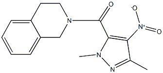 2-({4-nitro-1,3-dimethyl-1H-pyrazol-5-yl}carbonyl)-1,2,3,4-tetrahydroisoquinoline 结构式