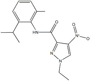 1-ethyl-4-nitro-N-(2-isopropyl-6-methylphenyl)-1H-pyrazole-3-carboxamide 结构式