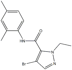 4-bromo-N-(2,4-dimethylphenyl)-1-ethyl-1H-pyrazole-5-carboxamide 结构式