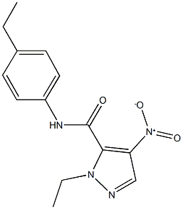 1-ethyl-N-(4-ethylphenyl)-4-nitro-1H-pyrazole-5-carboxamide 结构式