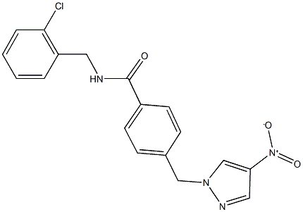 N-(2-chlorobenzyl)-4-({4-nitro-1H-pyrazol-1-yl}methyl)benzamide 结构式