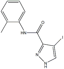 4-iodo-N-(2-methylphenyl)-1H-pyrazole-3-carboxamide 结构式