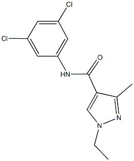 N-(3,5-dichlorophenyl)-1-ethyl-3-methyl-1H-pyrazole-4-carboxamide 结构式