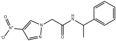 2-{4-nitro-1H-pyrazol-1-yl}-N-(1-phenylethyl)acetamide 结构式